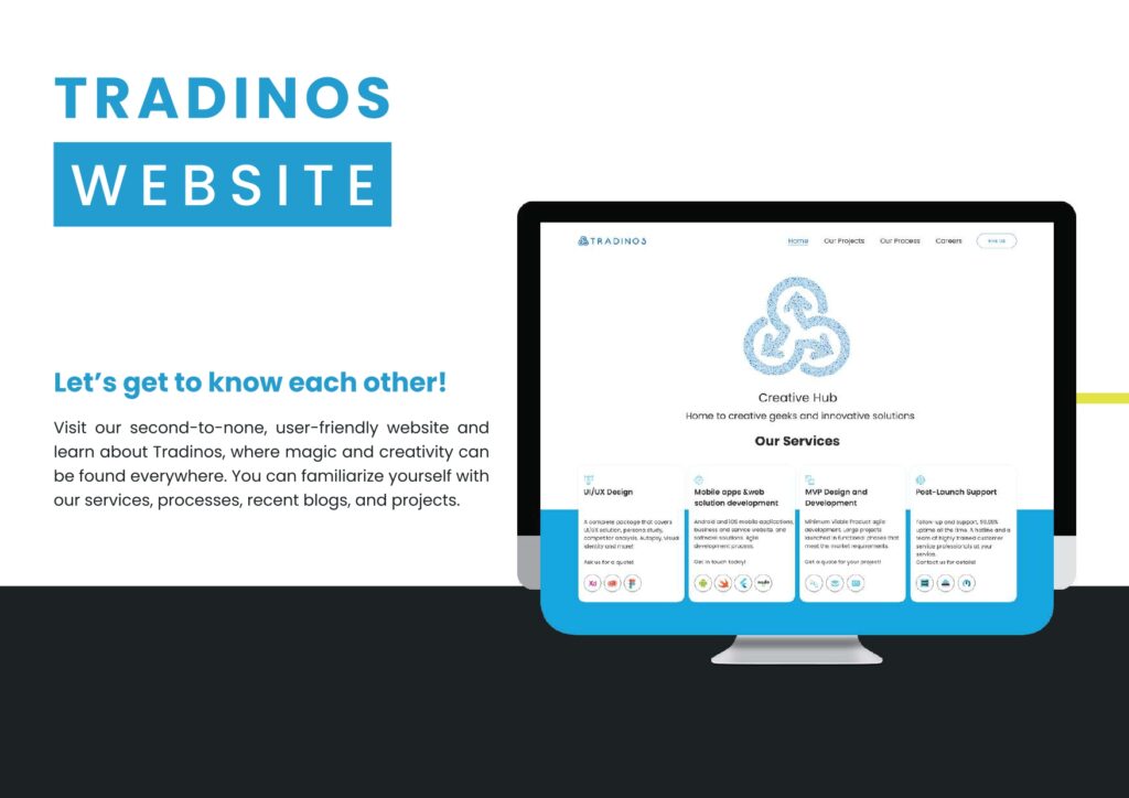 Projet développement application Tradinos site web 1